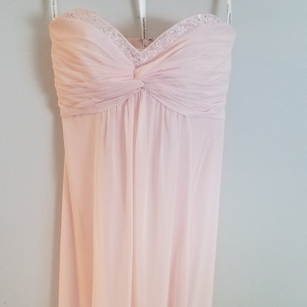 David's Bridal Gown Rhinestone Petal Pink Sz 6